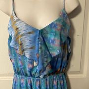 Blue maxi dress with ruffle top size L
