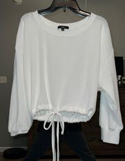 Lulu cropped White Sweater 