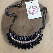 Black Austrian Crystal and gunmetal necklace