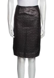 Johnathan Simkhai Black & Silver Metallic Shimmer Pencil Skirt. Size 8. EUC!