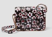 Bag 7 Inch Floral Leather Crossbody Satchel Multi Vintage Smooth GUC