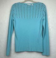 Metal Studded Sweater Long Sleeves Sz L