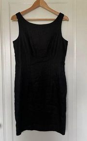 Cambridge Dry Goods Black Linen Sleeveless Dress