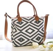 Tribe Alive Tribal Graphic Custom Carryall Leather Trim Shoulder Bag