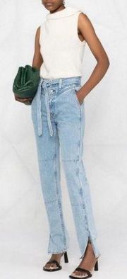 💕RAG & BONE💕 Mia Yoke High Waisted Belted Paneled Jeans ~ Clean Lou 31 NWT
