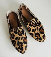 Halogen Calf Hair Animal Print Pointed Toe Flat Loafer