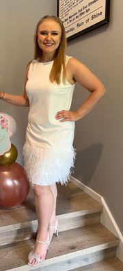 White Feathered Dress