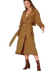 Jen’s Pirate Booty Linen Trench Coat Size Small