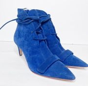 NWOT Derek Lam Baden Booties Blue Suede Size 38.5 Spring 2016