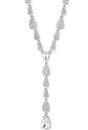 Givenchy Stone & Crystal Lariat Necklace in Silver-Tone NWT