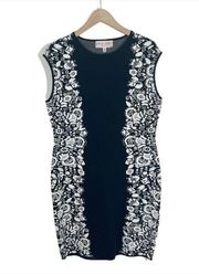 NWT Philosophy Floral Colorblock Knit Bodycon Dress Black & White Size Medium