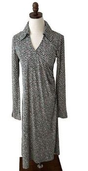 Diane von Furstenberg Maternity Julian Silk Wrap Dress Sz Large Multi color