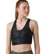 NWT Prana Momento Reversible Camouflage Crop Top Bra | Black/Green Camo | Small