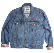 Vtg 1990s Women's Planet Hollywood Las Vegas Logo Embroidered Jean Jacket 12 M