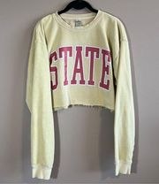 Independent Trading Co Yellow Iowa State Cropped Sweatshirt Large