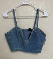 Forever 21 Cropped Jean Tank top