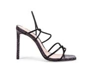 Schutz 6 Black Gabiele Heeled Stiletto Sandal Sexy Strappy High Heels