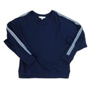 78 & Sunny Crew Neck Sweatshirt Size M Navy Blue Embroidered Lounge Wear Top