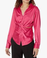 Steve Madden Bella Cutout Shirt Top Pink Fuchsia Women's Size Small NWT