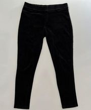 Juicy Couture Black Velvet Mid Rise Pull On Pocket Skinny Leggings Size M