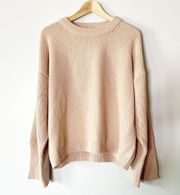 Topshop Sweater Knitted Wide Sleeve Top Nude Pink Size 10