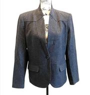 Harve Bernard Blazer Jacket Gray Charcoal Size 10 Wool workwear Office