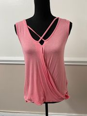 Cross Front Peach Colored Tank Top