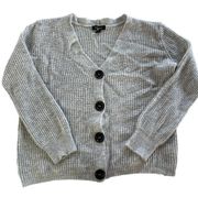 New Look Sweater Womens X Small Grey Button V Neck Cozy Cardigan Comfy Knit