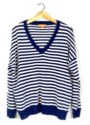 Navy Striped  Sweater L