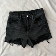 American Eagle  Black Denim Ripped Shorts