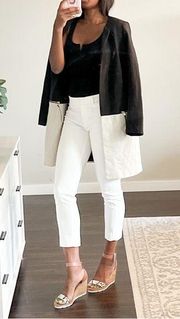 Metaphor Long Black and Cream Coat size small