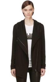 Helmut Lang Asymmetrical Zip Villous Hoodie Size P (Small)