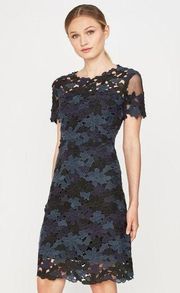 Elie Tahari Ophelia Short Sleeve Lace Sheath Dress Size 14