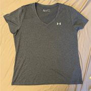 Under Armour Women’s Heatgear Loose V Neck T Shirt Gray Size XL