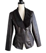 White House Black Market Shearling Moto Faux leather/suede Jacket.Size S