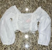 NWT  Cotton Candy LA Crop Top White