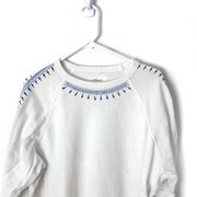 THE GREAT White Lace Detail Crewneck Sweater Sz 0 XS