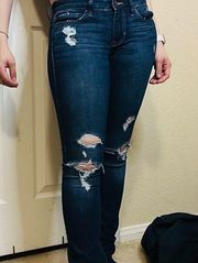 Hollister Low-Rise Super Skinny Ultra Stretch Ripped Jeans - Size 0L