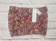 Topshop Women's Size 4 Strapless Elastic Hem Elastic Neck Tube Top Floral Multi