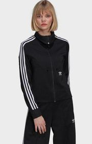 Adidas  3 Stripes Track Jacket Black White Size Small Athletic Workout Sporty