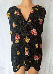 Papermoon - Black & Multi-Colored, Floral & Polka Dot Blouse