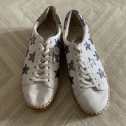 Marc Fisher Marcia Womens Leather Low Top Lace Up Espadrille Star Sneakers