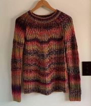 Anthropologie Rainbow Chunky Knit Sweater
