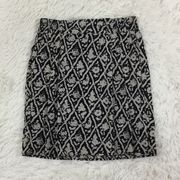 Alya Black and Cream Straight Skirt w/pockets XS