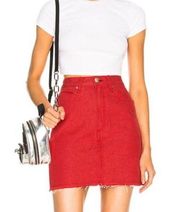 Rag & Bone Moss Red Denim Mini Skirt Size S