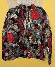 ❤️Ruby Rd. Women’s Floral Crinkle Zip Up Jacket Size‎ 1X