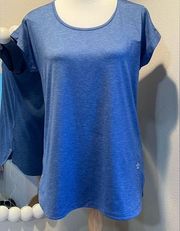 TUFF ATHLETICS top shirt size small blue criss cross back new with tags