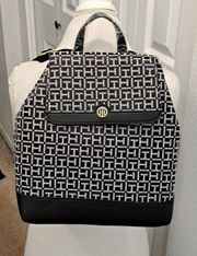 NWT Camilla II Flap Backpack jacquard black/white 