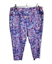 Pro Player Womens Multicolor Activewear Capri Leggings Workout Plus Size 2X