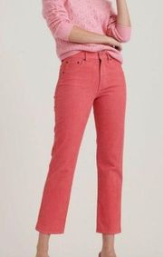 NWOT Lucky Brand Corduroy Pants Coral Pink 8 29 Cropped Straight Leg